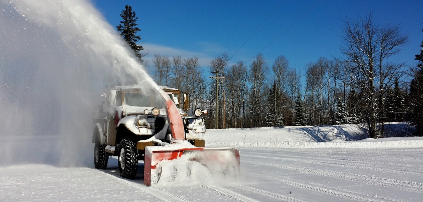Snow removal of road